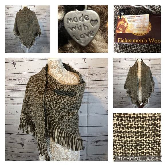 NWT SONSEEKER SHAWLS Woven comforts Handmade shawl fishermen's wool - Picture 12 of 12